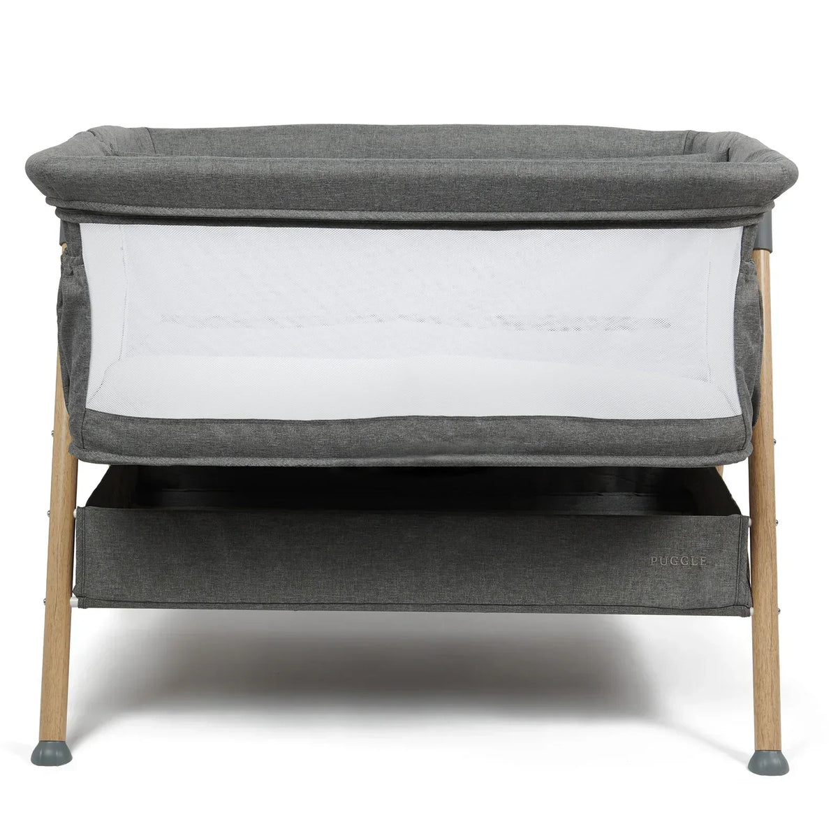 Puggle Dreamy Twin Bedside Crib - Grey by Puggle